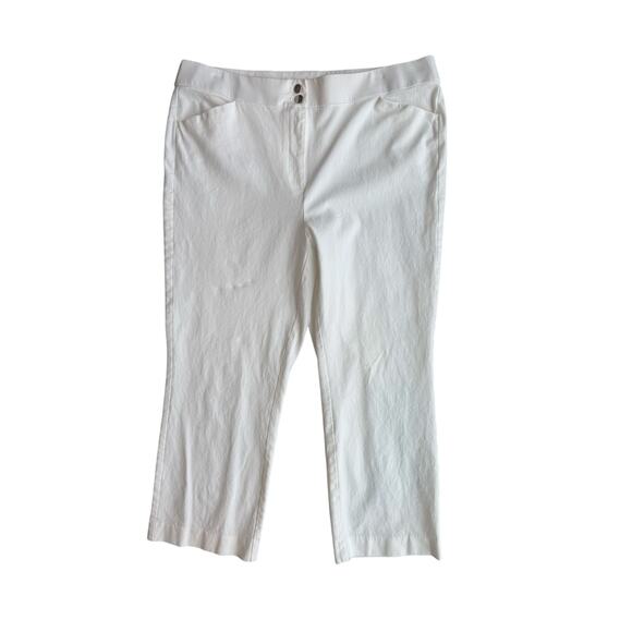 Chico’s White Stretch Cropped Chico’s 1.5 US 10 EUC - Picture 1 of 6